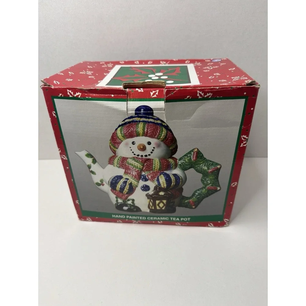 Vintage Snowman Teapot By: World Bazaars Hand Painted Ceramic‎ Tea Pot